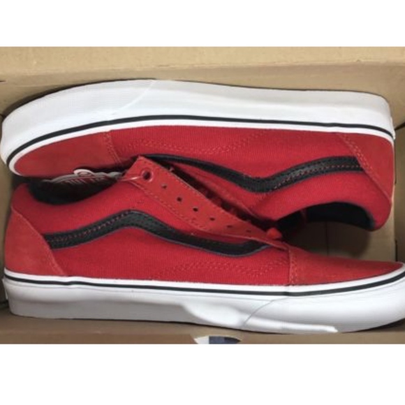 vans old skool black racing red